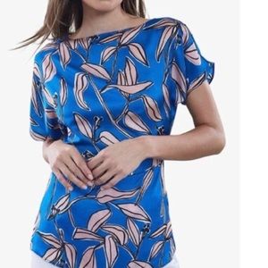 Reiss Marli Ivy Print Floral Silky Boatneck Top